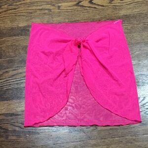 Pink Mesh Wrap Cover Up